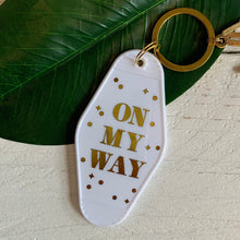 Load image into Gallery viewer, On My Way White Motel Keychain Key Tag | Acrylic