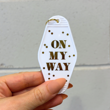 Load image into Gallery viewer, On My Way White Motel Keychain Key Tag | Acrylic