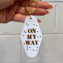 Load image into Gallery viewer, On My Way White Motel Keychain Key Tag | Acrylic