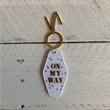 Load image into Gallery viewer, On My Way White Motel Keychain Key Tag | Acrylic
