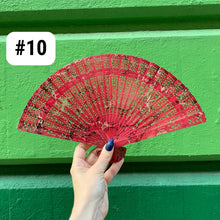 Load image into Gallery viewer, One of a Kind Hand Painted Marbled Wooden Fans - 15 Styles
