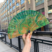 Load image into Gallery viewer, One of a Kind Hand Painted Marbled Wooden Fans - 15 Styles