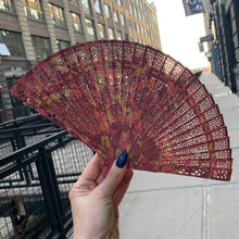 Load image into Gallery viewer, One of a Kind Hand Painted Marbled Wooden Fans - 15 Styles