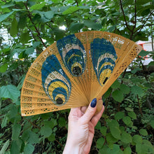 Load image into Gallery viewer, One of a Kind Hand Painted Marbled Wooden Fans - 15 Styles