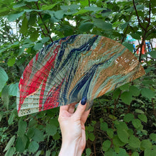 Load image into Gallery viewer, One of a Kind Hand Painted Marbled Wooden Fans - 15 Styles