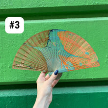 Load image into Gallery viewer, One of a Kind Hand Painted Marbled Wooden Fans - 15 Styles