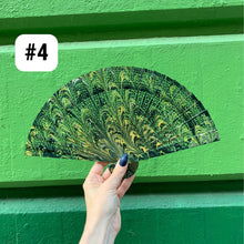 Load image into Gallery viewer, One of a Kind Hand Painted Marbled Wooden Fans - 15 Styles
