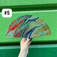 Load image into Gallery viewer, One of a Kind Hand Painted Marbled Wooden Fans - 15 Styles