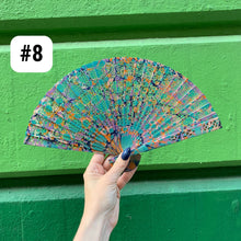 Load image into Gallery viewer, One of a Kind Hand Painted Marbled Wooden Fans - 15 Styles