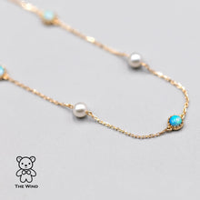 Load image into Gallery viewer, Minimalist Australian Solid Opal &amp; Pearl Bracelet 18k Yellow Gold