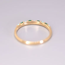 Load image into Gallery viewer, Opal &amp; Emerald Stackable Band 18K Gold Eternity Wedding Ring