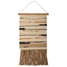 Load image into Gallery viewer, Ophelia Boho Woven Wall Hanging | Cotton Fringe Tapestry with Wooden Rod
