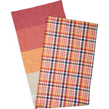 Load image into Gallery viewer, Orange Multi Plaid Table Runner | Double-sided Checkered Stripe Cotton Mat | 56" x 15"