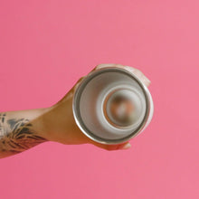 Load image into Gallery viewer, Out of Patience for Deeply Disappointing Men in Unmerited Positions of Authority Feminist Travel Mug in White