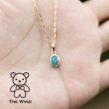 Load image into Gallery viewer, Oval Shaped Australian Triplet Opal Necklace in 14k Yellow Gold