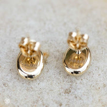 Load image into Gallery viewer, Simple Oval Australian Doublet Opal Stud Earrings 14k Yellow Gold