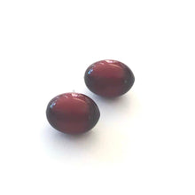 Load image into Gallery viewer, Deep Red Moonglow Oval Bulb Stud Earrings