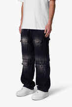 Load image into Gallery viewer, Oversized Cargo Pants - Washed Black