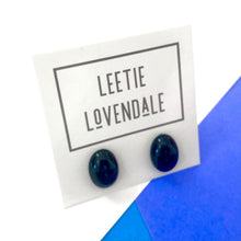 Load image into Gallery viewer, Black  Oval Lucite Stud Earrings
