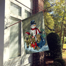 Load image into Gallery viewer, Gather your Friends Snowman with Dogs Flag Canvas House Size PJC1010CHF