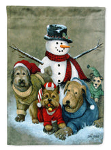 Load image into Gallery viewer, Gather your Friends Snowman with Dogs Garden Flag - Outdoor Decorative Yard Flag