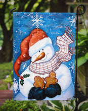 Load image into Gallery viewer, Gingerbread and Snowflake Snowman Garden Flag - Outdoor Decorative Yard Flag