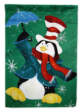 Load image into Gallery viewer, Just Dropping In To Say Hello Christmas Penguin  Flag Canvas House Size PJC1015CHF