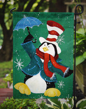 Load image into Gallery viewer, Just Dropping In To Say Hello Christmas Penguin  Garden Flag – Decorative Outdoor Yard Flag PJC1015GF
