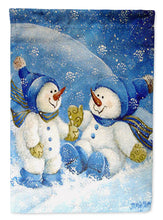 Load image into Gallery viewer, Snowflakes At Play Snowman Garden Flag - Outdoor Decorative Yard Flag PJC1019GF