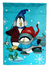 Load image into Gallery viewer, Somethin's Fishy Christmas Penguin  Flag Canvas House Size PJC1020CHF
