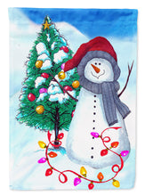 Load image into Gallery viewer, Trimming the Tree Snowman Flag Canvas House Size PJC1024CHF