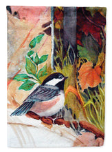 Load image into Gallery viewer, Fence Sitter Chickadee Garden Flag - Outdoor Decorative Yard Flag