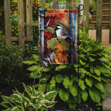 Load image into Gallery viewer, Fence Sitter Chickadee Garden Flag - Outdoor Decorative Yard Flag