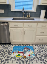Load image into Gallery viewer, Snow Happens in the Meadow Snowman Machine Washable Memory Foam Mat PJC1083RUG