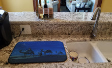 Load image into Gallery viewer, Wise Men in Blue Dish Drying Mat – Absorbent, Artistic Kitchen Essentials PJH3001DDM