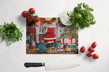 Load image into Gallery viewer, Santa Claus Placing the Presents Glass Cutting Boards – Durable, Decorative Kitchen Art Large PJH3003LCB