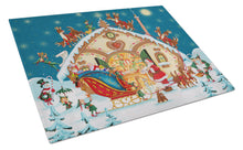 Load image into Gallery viewer, Santa Claus Loading the Sleigh Glass Cutting Boards – Durable, Decorative Kitchen Art Large PJH3004LCB