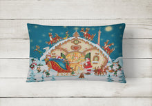 Load image into Gallery viewer, Santa Claus Loading the Sleigh Canvas Fabric Decorative Pillow PJH3004PW1216