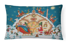 Load image into Gallery viewer, Santa Claus Loading the Sleigh Canvas Fabric Decorative Pillow PJH3004PW1216
