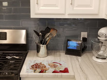Load image into Gallery viewer, Santa Claus A Home for the Holidays Glass Cutting Boards – Durable, Decorative Kitchen Art Large PJH3006LCB