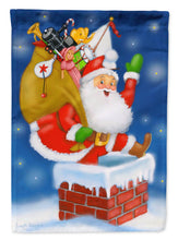 Load image into Gallery viewer, Santa Claus Down the Chimney Flag Canvas House Size PJH3010CHF