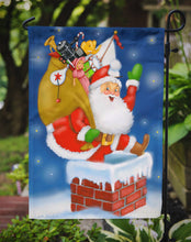 Load image into Gallery viewer, Santa Claus Down the Chimney Garden Flag – Decorative Outdoor Yard Flag PJH3010GF