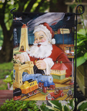 Load image into Gallery viewer, Santa Claus Tin Toy Time Garden Flag – Decorative Outdoor Yard Flag PJH3023GF