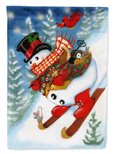 Load image into Gallery viewer, Snowman Ski Party Flag Canvas House Size PJH3029CHF