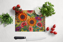 Load image into Gallery viewer, Fall Sunflower Surprise Glass Cutting Boards – Durable, Decorative Kitchen Art Large PPD3014LCB