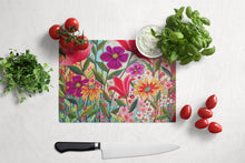 Load image into Gallery viewer, Fanciful Flowers Glass Cutting Boards – Durable, Decorative Kitchen Art Large PPD3015LCB