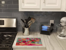 Load image into Gallery viewer, Polka Dots Flowers Glass Cutting Boards – Durable, Decorative Kitchen Art Large PPD3019LCB