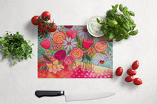 Load image into Gallery viewer, Polka Dots Flowers Glass Cutting Boards – Durable, Decorative Kitchen Art Large PPD3019LCB