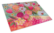 Load image into Gallery viewer, Polka Dots Flowers Glass Cutting Boards – Durable, Decorative Kitchen Art Large PPD3019LCB