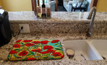 Load image into Gallery viewer, Poppy Garden Flowers Dish Drying Mat – Absorbent, Artistic Kitchen Essentials PPD3020DDM